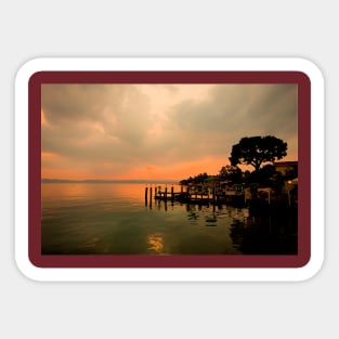 Super Silhouetted Sirmione sunset Sticker